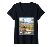 Women's San Francisco Matching San Francisco Vacation California V-Neck T-Shirt
