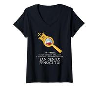Women's San Gennaro Neapolitan Prayer V-Neck T-Shirt