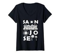 Womens San Jose California Souvenir Men Sunshine San Jose V-Neck T-Shirt