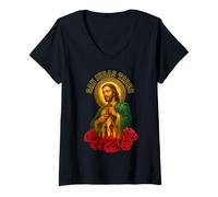 Womens San Judas Tadeo, Mexican Faith, Santo Patrón De Lo Imposible V-Neck T-Shirt