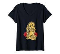 Womens San Judas Tadeo Siempre A Mi Lado Spanish Jesus V-Neck T-Shirt