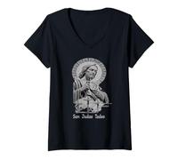 Women's San Judas Tadeo - St. Jude Art Devocion V-Neck T-Shirt