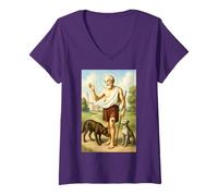 Womens San Lazaro Cuba Babalu Aye Afrocuban Catholic Tradition V-Neck T-Shirt