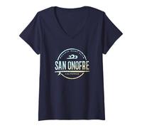Womens San Onofre California - Retro San Onofre CA Vintage Surf V-Neck T-Shirt