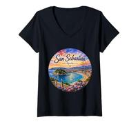 Women's San Sebastian Spain V-Neck T-Shirt