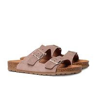 Women's Sandal in BIO Split Leather - Ghana - Taupe, 4 UK - 37 EU