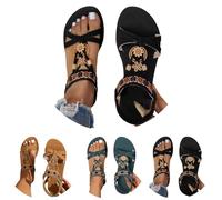 Women's Sandal Summer Chic and Comfortable, Women's Sandals Summer Large Size, 2026 Sandals Boheme Chic and Elegant Bare Feet Open Toe Slides Flat Lightweight Sandals Casual Breathable Sandal, Black