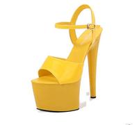 Women's Sandals 17Cm High Heels Sexy Stripper Stage Performance Pole Dancing High Heels Nightclub Party Dance Platform Sandals,Yellow,5 UK
