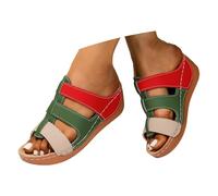 Women's Sandals 2026 Casual Slip-On Sandals with Hole Pattern, Two-Tone, Beach Shoes, Summer, Comfortable, Lightweight Sandals, beige, 7 UK