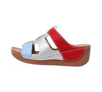 Women's Sandals 2026 Casual Slip-On Sandals with Hole Pattern, Two-Tone, Beach Shoes, Summer, Comfortable, Lightweight Sandals, sky blue, 9 UK