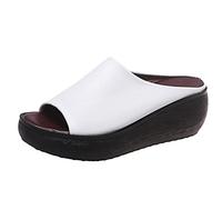 Women's Sandals 2026 Women's Sandals Retro Plain Spring Summer New Pattern Simple Slip-On Sandals with Elegant Comfort Wide Feet Summer Shoes, White, 9 UK
