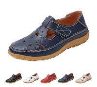 Women's Sandals Closed Front Width H - Summer Lightweight Non-Slip Orthoshoes Slip On Low Shoes Flat Casual Shoes Comfortable Breathable Summer Sandals Seniors Outdoor Sandals, blue, 10 UK