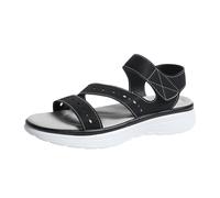 Women's Sandals Comfortable and Casual Sports Sandals PU Leather Orthopaedic Sandals Wide Feet Soft Sole Wedge Sandals Open Toe Summer Shoes Leisure Sandals Hiking Sandals, black, 8.5 UK