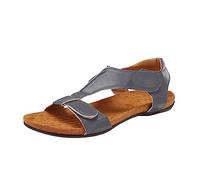 Women's Sandals Comfortable Summer Slingback Orthopaedic Sports Sandals Non-Slip Knitted Summer Shoes Fashion Platform Comfortable Open Toe Casual Women's Sandals, gray, 4 UK