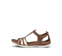 ECCO Women's Flash T-Strap Sandal, Mink/Gold/Hammered Bronze, 6.5/7 UK