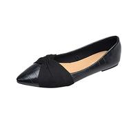 Women's sandals, elegant flat shoes with bowknot, closed toe area, casual shoes, simple single shoes, lightweight ballet shoes, classic, casual, loafers, moccasins, black, 4