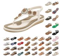 Women's Sandals, Flat Roman Bohe Summer Sandals with Antibacterial Soft Footbed, Airy & Lightweight, Comfortable Casual Shoes for Beach & Holidays - Versatile Sandals in Fashionable Colours, Braun J