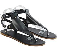 Womens Sandals Flip Flops Dressy Summer with Arch Support Platforms Flats Sandals Open Toe Slippers Shoes Casual Buckle Strap Clip Toe Sandals for Beach Travel,Black,US4.5/EU35
