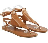 Womens Sandals Flip Flops Dressy Summer with Arch Support Platforms Flats Sandals Open Toe Slippers Shoes Casual Buckle Strap Clip Toe Sandals for Beach Travel,Brown,US8/EU40