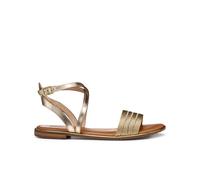 Geox Women's D Sozy Plus F Flat Sandal, DK Gold/LT Gold, 38.5 EU