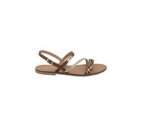 Batresse Leather Sandals Gold Coloured/Leopard Print