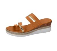 Women's Sandals Open Toe Slide On Platform Mules with Metallic Straps Toe Loop Espadrille Wedge Sandals Vintage Platform Slip On Wedge Slides Comfortable Beach Slides Chic Summer Footwear
