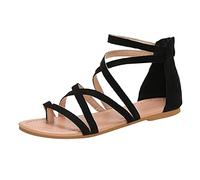 Womens Sandals Open Toe Summer Breathable Women’S Flat Fashion Shoes Zipper Beach Pineapple Pearl For Women Walking Uk Platform Ladies Wide Fit Wedge Wedges Foot Sandels Smart Black 7