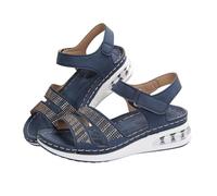 Women's Sandals Orthopedic Summer Slippers Open Toe Rhinestone Large Size Breathable Outdoor Lightweight Sport Sandals Shoes Breathable Comfortable, Blue, 2 UK