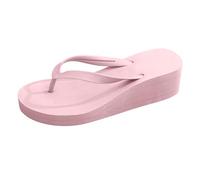 Women's Sandals Platform Flip Flops High Heels Beach Thong Slippers Mules Slide Bath Sandals Comfortable Arch Support Flatform Walking Outdoor Casual Dressy Summer Toe Separator Footwear (3.5) Pink
