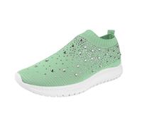 Women's Sandals, Rhinestone, One Foot, Stirrup, Set with Foot, Lightweight Fly Fabric, Breathable Trainers with Soft Sole, Bargain Women's Shoes, Breathable Leisure Shoes, Foam Fitness Sports Hall
