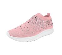 Women's Sandals, Rhinestone, One Foot, Stirrup, Set with Foot, Lightweight Fly Fabric, Breathable Trainers with Soft Sole, Bargain Women's Shoes, Breathable Leisure Shoes, Foam Fitness Sports Hall
