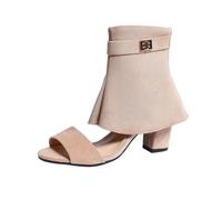 Women's Sandals & Slides 2026 Elegant Platform Sandals with Open Toe, Zip On The Heel, Gothic Summer Comfortable Fashion Slippers, beige, 8 UK