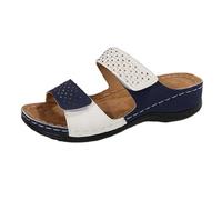 Women's Sandals Slides Arch Support Comfortable Ankle Strap Summer Wedge Sliders 2026 Trendy Ladies Thick Bottom Slippers Lightweight Open Toe Athletic Heeled Platform Shoes Sky Blue