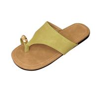 Women's Sandals & Slides New Flat Bottom Beach Set Toe Slippers Summer Outside The Fashionable Leisure and Versatile Soft Sandles (Green, 4.5)