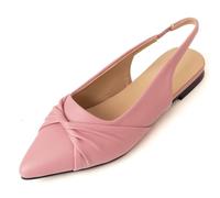 Women's Sandals Slingback Lace Toe Flat Low Heels Slip On Shoes Ankle Strap Comfort Non-Slip Slippers Elegant Woman Party Sandals Comfortable Lightweight Summer Shoes, lightpink, 10 UK