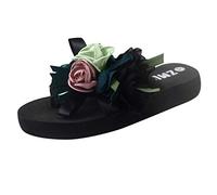 Womens Sandals Summer Beach Flip Flops Thongs Sandals Wedge Heel Flowers Slipper Flops Walking Shoes Clip Toe T-Bar Sandals Slip On Dress Shoes Wide Fit Casual Elastic Slingback Sliders Shoes