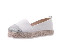 Women's Sandals Summer Breathable Thick Sole Mary Jane Shoes Plain Slip On Comfortable Evening Shoes Outdoor Trendy Casual Sandals Lightweight Summer Shoes 36-40 EU, White, 6.5 UK