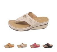 Women's Sandals Summer Orthopaedic Wedge Heel Slippers Slip On Toe Separator Summer Casual Beach Sandals Orthopaedic Flip Flops with Footbed Women's Mules Comfortable Non-Slip Slippers Mother's Day