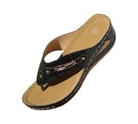 Women's Sandals Summer Platform Wedge Sandals, Open Toe for Women, Casual, Elegant Summer Shoes, Traditional Shoes, Braided Elegant Wedge Sandals for Outdoor, Holiday, Leisure and Everyday Use, black