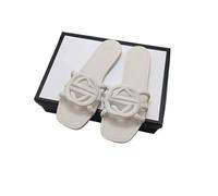 Women's Sandals Summer Women's Slippers Fashion Versatile Holiday Outing One Word Flat Slippers(Color1,41)