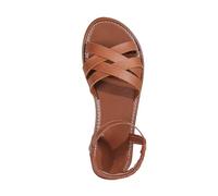 Women's Sandals UK Slingback Flat Feet Leather Roman Sandals Women Casual Travel Breathable Flip Flop Womens Wide Fit Slippers Ladies Summer Beach Shoes for Indoor and Outdoor Size 3.5-7.5 Brown