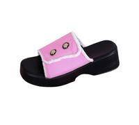 Women's Sandals Wedge Heel, Women's Sandals Platform Summer Soft Non-Slip Hiking Sandals Ultralight Barefoot Shoes Super Soft Outdoor Sandals Open Toe Walking Shoes Anti Sweat Slippers, pink, 6 UK