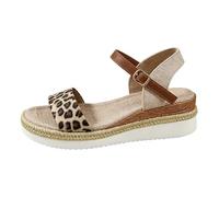 Women's Sandals with Heel Espadrilles Elegant Wedge Heel Shoes Open, black, 9 UK