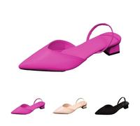 Women's Sandals with Heel Point, Sling Pumps Women's Flat Slingback Shoes Breathable Summer Shoes Kitten Heels Sandals Elegant Fashionable Outdoor Sandals Women Evening Shoes Casual Shoes, hot pink, 8