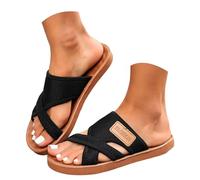 Women's Sandals with Strap Mesh Inserts, Stylish, Comfortable Leisure Slippers, Suitable for Indoor and Outdoor Use, Perfect for Clinic Shoes, Women, Soft Insoles, Elegant Summer Slippers, black, 4.5