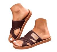Women's Sandals with Strap Mesh Inserts, Stylish, Comfortable Leisure Slippers, Suitable for Indoor and Outdoor Use, Perfect for Clinic Shoes, Women, Soft Insoles, Elegant Summer Slippers, coffee, 8.5