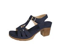 Women's Sandals with Wedge Heel, Mules Heel Sandals, Soft Leather Slippers, Platform Summer Shoes, Breathable Casual Shoes, Adjustable Buckle Slippers, Non-Slip Women's Sandals, blue, 7 UK