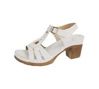 Women's Sandals with Wedge Heel, Mules Heel Sandals, Soft Leather Slippers, Platform Summer Shoes, Breathable Casual Shoes, Adjustable Buckle Slippers, Non-Slip Women's Sandals, White, 8.5 UK