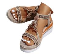 Women's Sandals Women's Comfortable Sandals, Women's Summer Sole Esparto Natural Comfortable Non-Slip Lightweight Thick Wedge for Holidays Beach Resistant Elegant Classic for Party, A, 7 UK