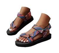 Women's Sandals Women's Comfortable Sandals, Women's Summer Thick Sole Adjustable Ankle Strap Non-Slip Breathable Flexible Resistant Stable Platform for City Walks, B, 6 UK
